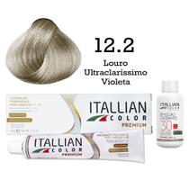 Kit Coloração Itallian Color 12.2 Louro Ultraclaríssimo Violeta + Oxi 30