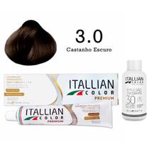 Kit Coloração Itallian Color 3.0 Castanho Escuro + Oxi 30 Kit Coloração Itallian Color 3.0 Castanho Escuro + Oxi 30