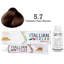 Kit Coloração Itallian Color 5.7 Castanho Claro Marrom + Oxi 30 Kit Coloração Itallian Color 5.7 Castanho Claro Marrom + Oxi 30