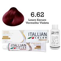 Kit Coloração Itallian Color 6.62 Louro Escuro Vermelho Violeta + Oxi 30 Kit Coloração Itallian Color 6.62 Louro Escuro Vermelho Violeta + Oxi 30