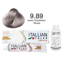 Kit Coloração Itallian Color 9.89 Louro Claríssimo Pérola + Oxi 30 Kit Coloração Itallian Color 9.89 Louro Claríssimo Pérola + Oxi 30