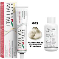 Kit Coloração Itallian Premium 60g Acentuador De Clareamento 00S + Emulsão Oxi 20vol.x 90ml.