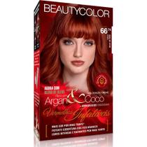 Kit Coloração Permanente Capilar Beauty Color Ruivo Doce de Leite 66.74 Blend de Óleos Aminoácidos