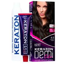 Kit Coloração Semipermanente Demi Color 4.0 Castanho Médio - Kert Kit Coloração Semipermanente Demi Color 4.0 Castanho Médio - Kert