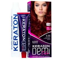 Kit Coloração Semipermanente Demi Color 6.66 Louro Escuro Vermelho Intenso Especial - Kert