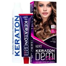 Kit Coloração Semipermanente Demi Color 7.1 Louro Médio Cinza - Kert Kit Coloração Semipermanente Demi Color 7.1 Louro Médio Cinza - Kert