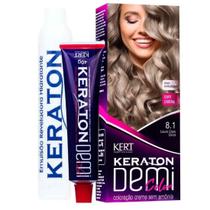 Kit Coloração Semipermanente Demi Color 8.1 Louro Claro Cinza - Kert Kit Coloração Semipermanente Demi Color 8.1 Louro Claro Cinza - Kert