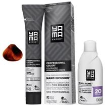 Kit Coloração Yama Nano Infusion Profissional 7.4 Louro Medio Acobreado + Ox Cremosa 20vol 100ml