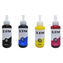 Kit Colorido de Tinta Sublimática X-Full com 4 Frascos de 100ml cada para Impressoras da Série 664