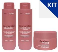 KIT Coloridos BRAÉ Stages Color Protect Shampoo + Cond +Masc