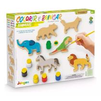 Kit Colorir e Brincar Animais Safari Madeira MDF 336 Junges Kit Colorir e Brincar Animais Safari Madeira MDF 336 Junges