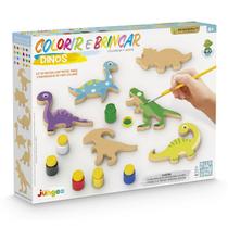 Kit colorir e brincar dinos - junges - 337 Kit colorir e brincar dinos - junges - 337