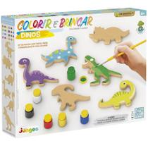 Kit colorir e brincar dinos junges