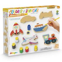 Kit colorir e brincar meios de transportes - junges - 338 Kit colorir e brincar meios de transportes - junges - 338