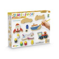 Kit Colorir Meios de Transporte Madeira MDF Criança 4 anos Kit Colorir Meios de Transporte Madeira MDF Criança 4 anos