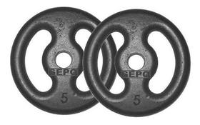 Kit Com 02 Anilhas De Ferro Fundido De 5kg