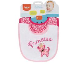 Kit com 02 Babadores Composê Princesa e Oncinha Rosa Kit com 02 Babadores Composê Princesa e Oncinha Rosa