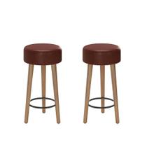Kit Com 02 Banco Banqueta Pés Palito Paris Napa Telha - Salaone Kit Com 02 Banco Banqueta Pés Palito Paris Napa Telha - Salaone