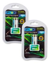 Kit Com 02 Baterias 18650 3.7v Recarregavel Lanterna Tática - FLEX