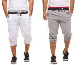 Kit com 02 bermudas de moletom saruel skinny masculino