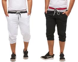 Kit com 02 bermudas de moletom saruel skinny masculino
