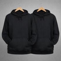 Kit com 02 Blusas de Frio Moletom Com Capuz Algodão Canguru Unisex