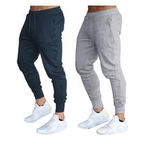 Kit com 02 calças moletom masculina plus size jogger slim fit básica lisa