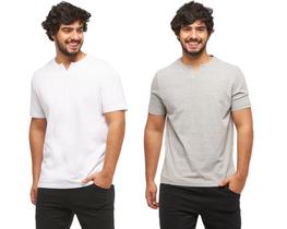 Kit com 02 camisetas basica gola portuguesa - c3