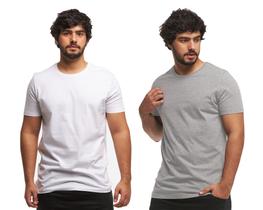 Kit com 02 camisetas basicas masculina lisa longa - c5