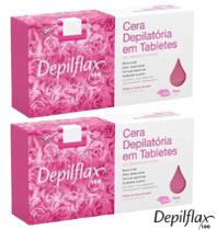 Kit Com 02 Ceras Quente Depilatórias Depilflax Rosa 1kg Kit Com 02 Ceras Quente Depilatórias Depilflax Rosa 1kg