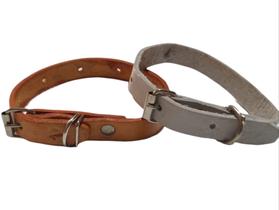 Kit com 02 Coleiras Tamanho 01 em Couro para Cães Pequenos