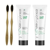 Kit com 02 Escovas e 02 Cremes Dentais Veganos - Use Orgânico