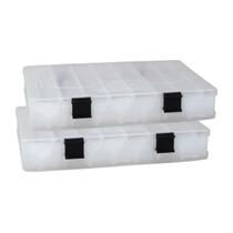 Kit com 02 Estojos para Iscas EP Fishing Transparente Duplo (Preto, 16 divisórias) Kit com 02 Estojos para Iscas EP Fishing Transparente Duplo (Preto, 16 divisórias)