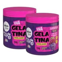 Kit Com 02 Gelatina Modeladora 550g Cheirinho de Uva Salon Line