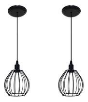 Kit Com 02 Luminarias Pendente Aramado - Modelo Balão Ideal para balcão bancada cabeceira de cama Kit Com 02 Luminarias Pendente Aramado - Modelo Balão Ideal para balcão bancada cabeceira de cama