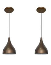Kit com 02 Luminárias Pendentes - Ideal para balcão, bancada, cozinha americana, cabeceira de cama