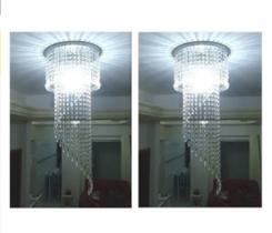 Kit com 02 Lustres Cristais Acríl Espiral p/ 1lamp.224.014