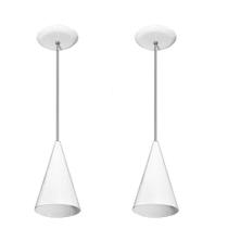 Kit com 02 Lustres Pendente de alumínio - Modelo cone - Ideal para Balcão Bancada Cabeceira de Cama