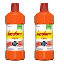 Kit com 02 Lysoform Desinfetante Bruto Bactericida Original 1 Litro
