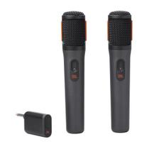 Kit Com 02 Microfones Partybox Sem Fio Jbl Black Wireless Cor:Preto