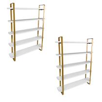 kit com 02 Nicho Expositor Arusi 100 Esmaltes 5 Prateleiras kit com 02 Nicho Expositor Arusi 100 Esmaltes 5 Prateleiras