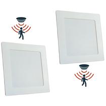 Kit com 02 Painéis Backlight G-Light EcoLED Quadrado EMBUTIR 18W 6500K Autovolt com Sensor de Presença