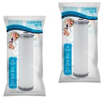 Kit com 02 Peças Refil Planeta Água Carbon Tech 9 ¾ para Filtros BBL, Hoken, Multi 1087A