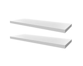 Kit com 02 Prateleiras e suporte de fixação em Mdf dimensão 10x40 espessura de 15mm cor Branco 40x10