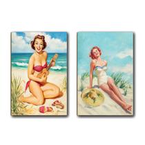 Kit com 02 Quadros Placas MDF 3mm Pin-Up Decoração Parede Kit com 02 Quadros Placas MDF 3mm Pin-Up Decoração Parede