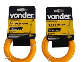 Kit Com 02 Rolos De Fio Nylon Cortador Grama 1,6mm Vonder Kit Com 02 Rolos De Fio Nylon Cortador Grama 1,6mm Vonder