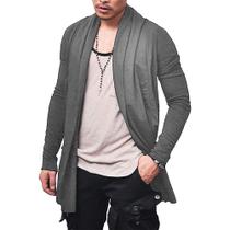 Kit com 02 Sobretudo Cardigan Casaco Masculino Blusa Frio Confortável Slim Fitness