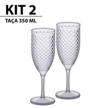 Kit com 02 Taças de Champagne Luxxor Transparente 350ml