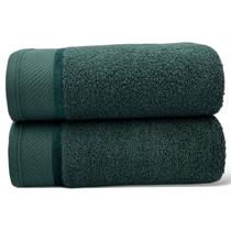 Kit Com 02 Toalhas De Banho Gigante / Banhão - Eleganz - Verde - 75x150cm- LMpeter