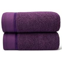 Kit Com 02 Toalhas De Banho Gigante / Banhão - Eleganz - Vinho -72x150cm- LMpeter